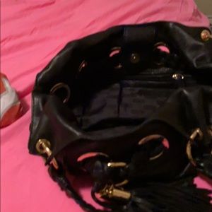 MICHAEL KORS Black Leather Braided Straps Hobo Bag